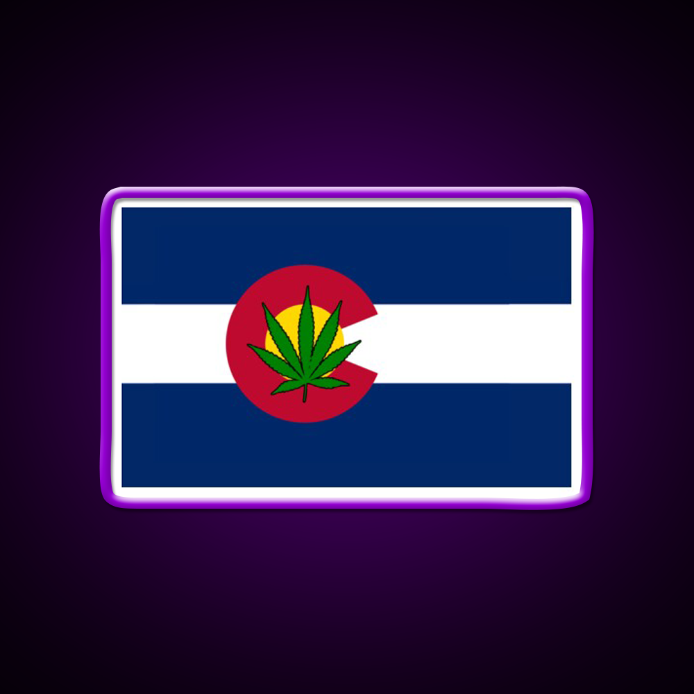 Colorado State Flag Leaf Products Hemp Inspired Green Leaf Led Neon Sign Rgb Color - LED neon sign view 9
