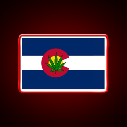 Colorado State Flag Leaf Products Hemp Inspired Green Leaf Led Neon Sign Rgb Color - LED neon sign view 10