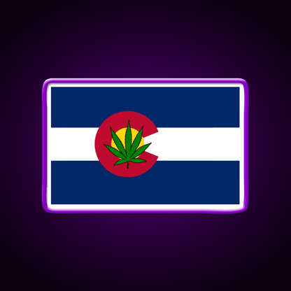 Colorado State Flag Leaf Products Hemp Inspired Green Leaf Led Neon Sign Rgb Color - Shineneon