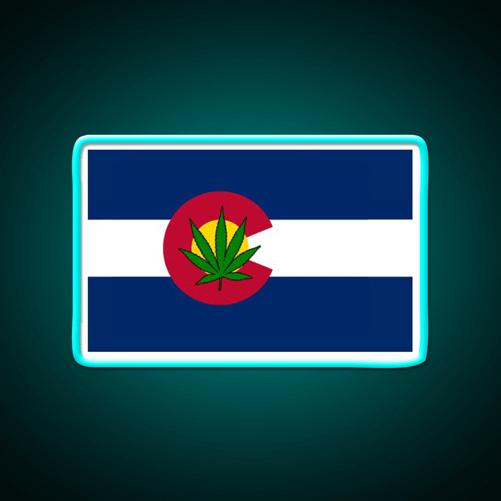 Colorado State Flag Leaf Products Hemp Inspired Green Leaf Led Neon Sign Rgb Color - Shineneon