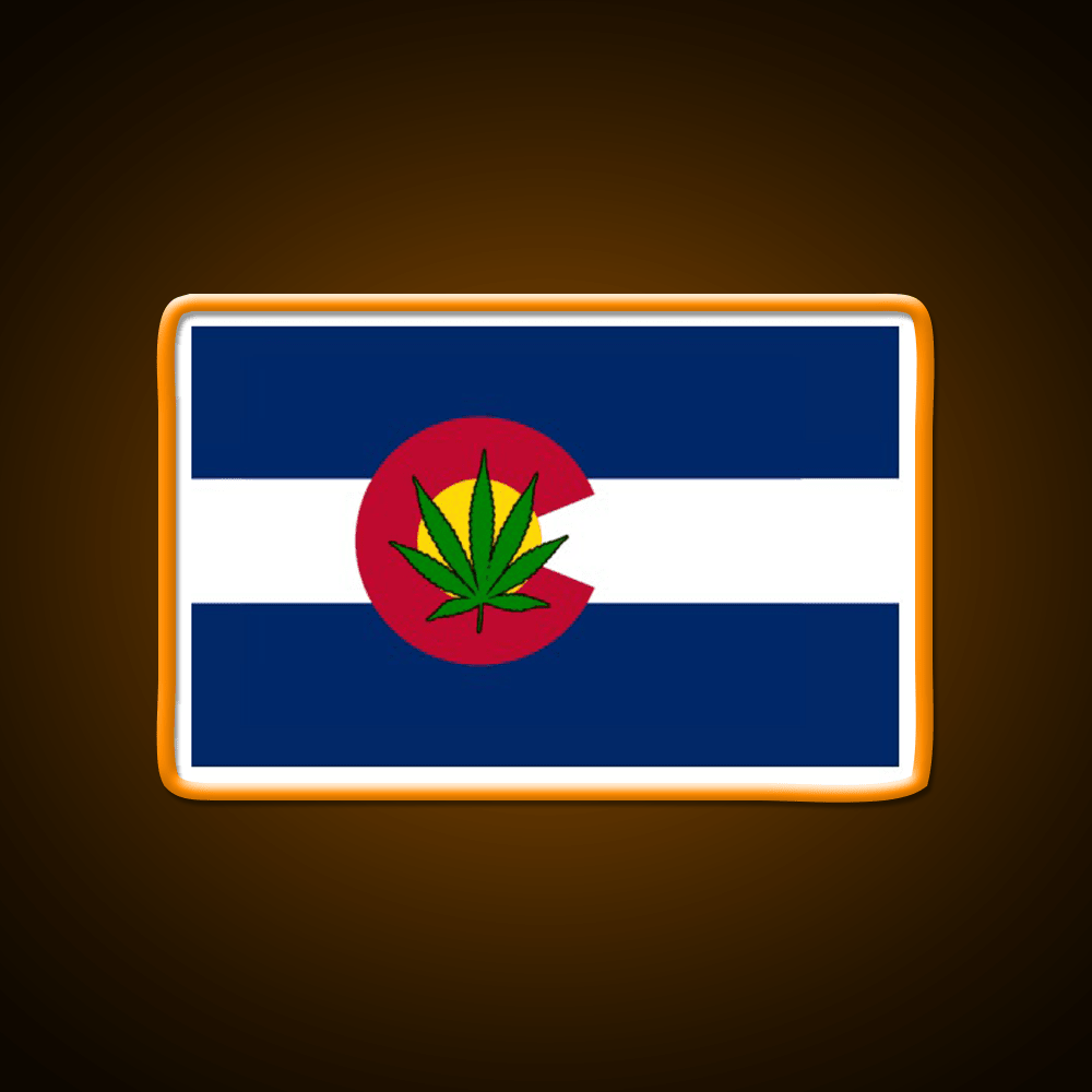Colorado State Flag Leaf Products Hemp Inspired Green Leaf Led Neon Sign Rgb Color - Shineneon