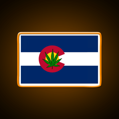 Colorado State Flag Leaf Products Hemp Inspired Green Leaf Led Neon Sign Rgb Color - Shineneon