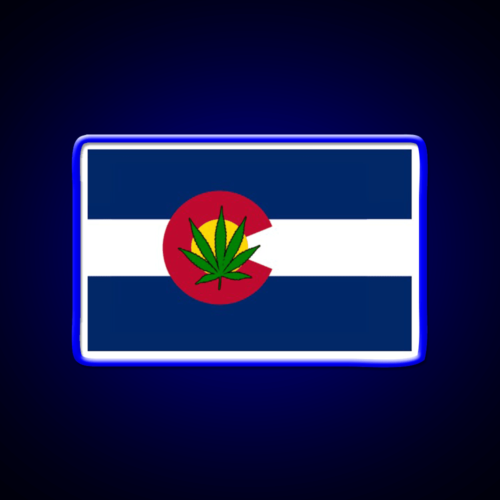 Colorado State Flag Leaf Products Hemp Inspired Green Leaf Led Neon Sign Rgb Color - Shineneon