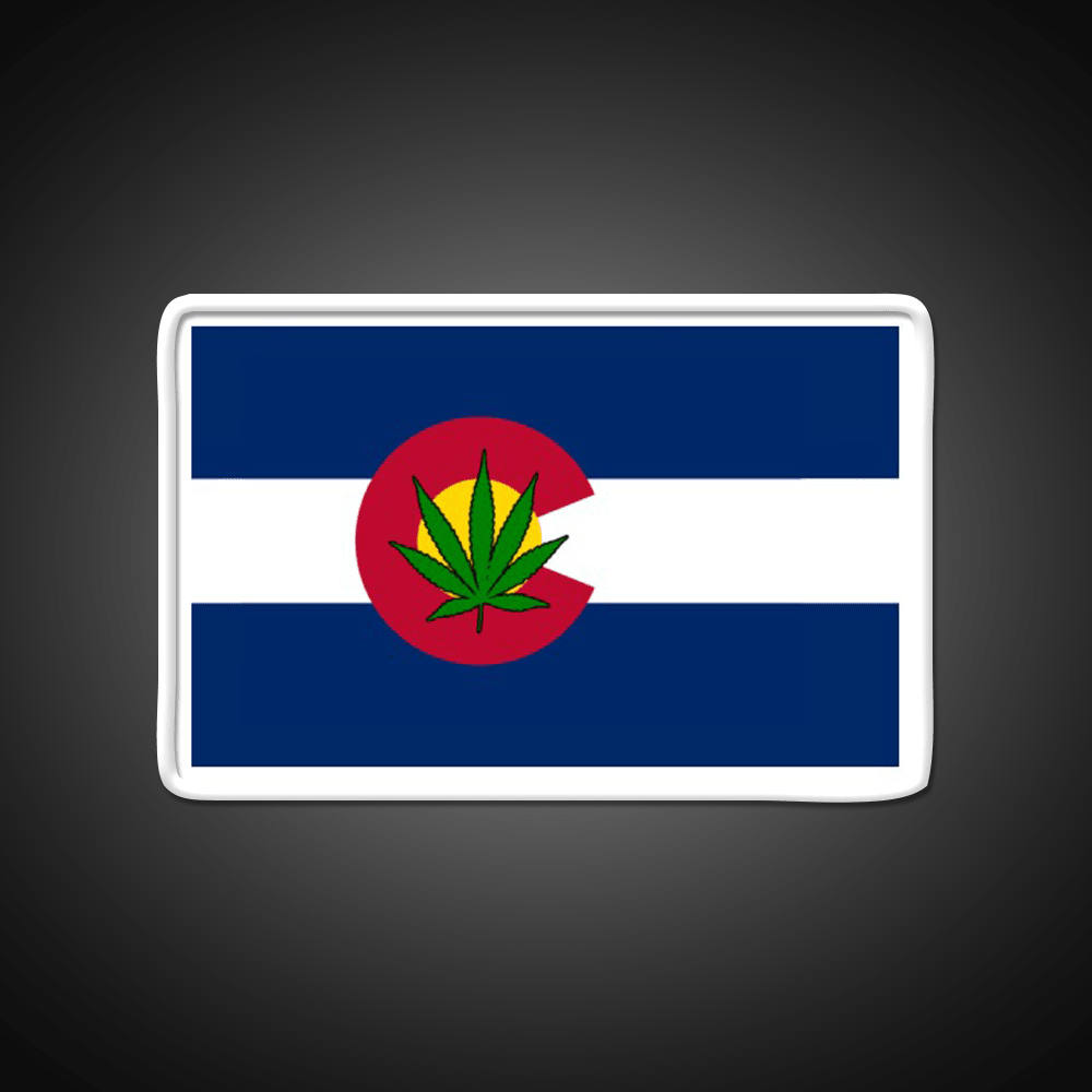 Colorado State Flag Leaf Products Hemp Inspired Green Leaf Led Neon Sign Rgb Color - Shineneon