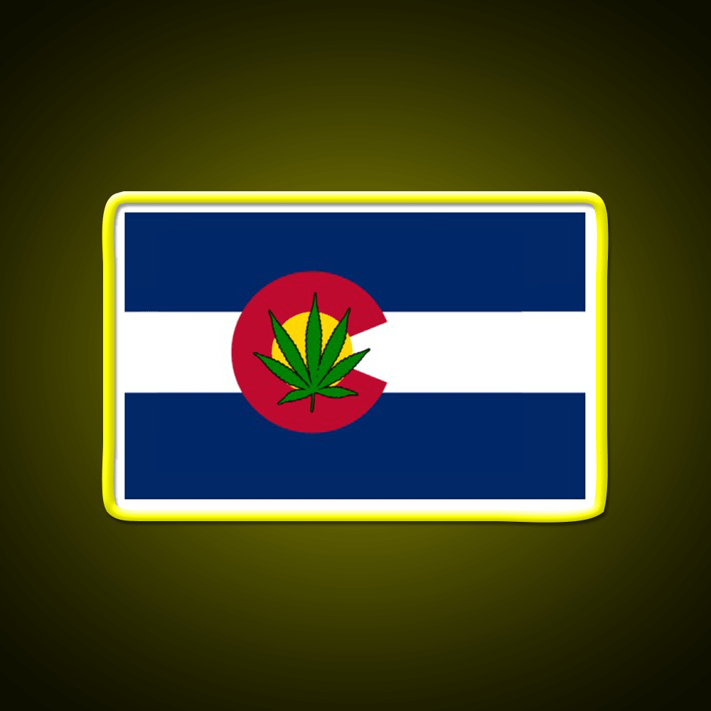 Colorado State Flag Leaf Products Hemp Inspired Green Leaf Led Neon Sign Rgb Color - Shineneon