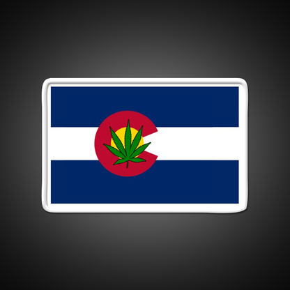 Colorado State Flag Leaf Products Hemp Inspired Green Leaf Led Neon Sign Rgb Color - LED neon sign view 11
