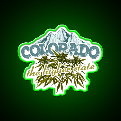 Colorado The Higher State Hemp Inspired Green Leaf Led Neon Sign Rgb Color - LED neon sign view 8