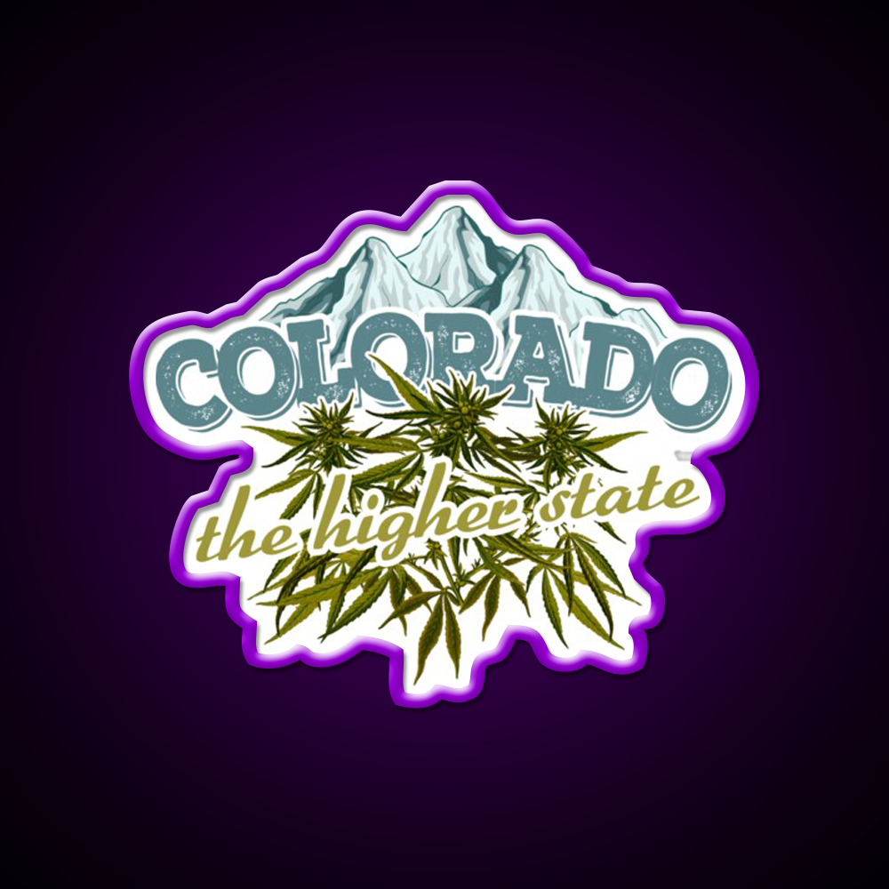 Colorado The Higher State Hemp Inspired Green Leaf Led Neon Sign Rgb Color - LED neon sign view 9