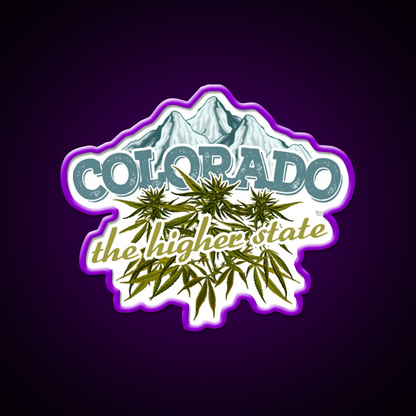 Colorado The Higher State Hemp Inspired Green Leaf Led Neon Sign Rgb Color - LED neon sign view 9