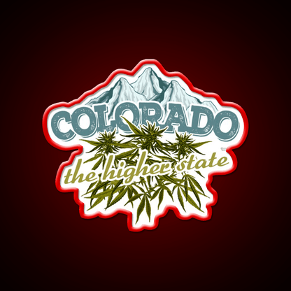 Colorado The Higher State Hemp Inspired Green Leaf Led Neon Sign Rgb Color - Shineneon