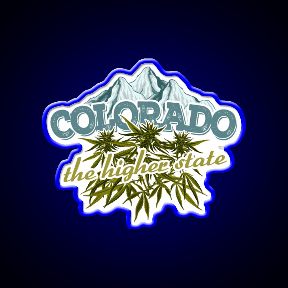 Colorado The Higher State Hemp Inspired Green Leaf Led Neon Sign Rgb Color - Shineneon