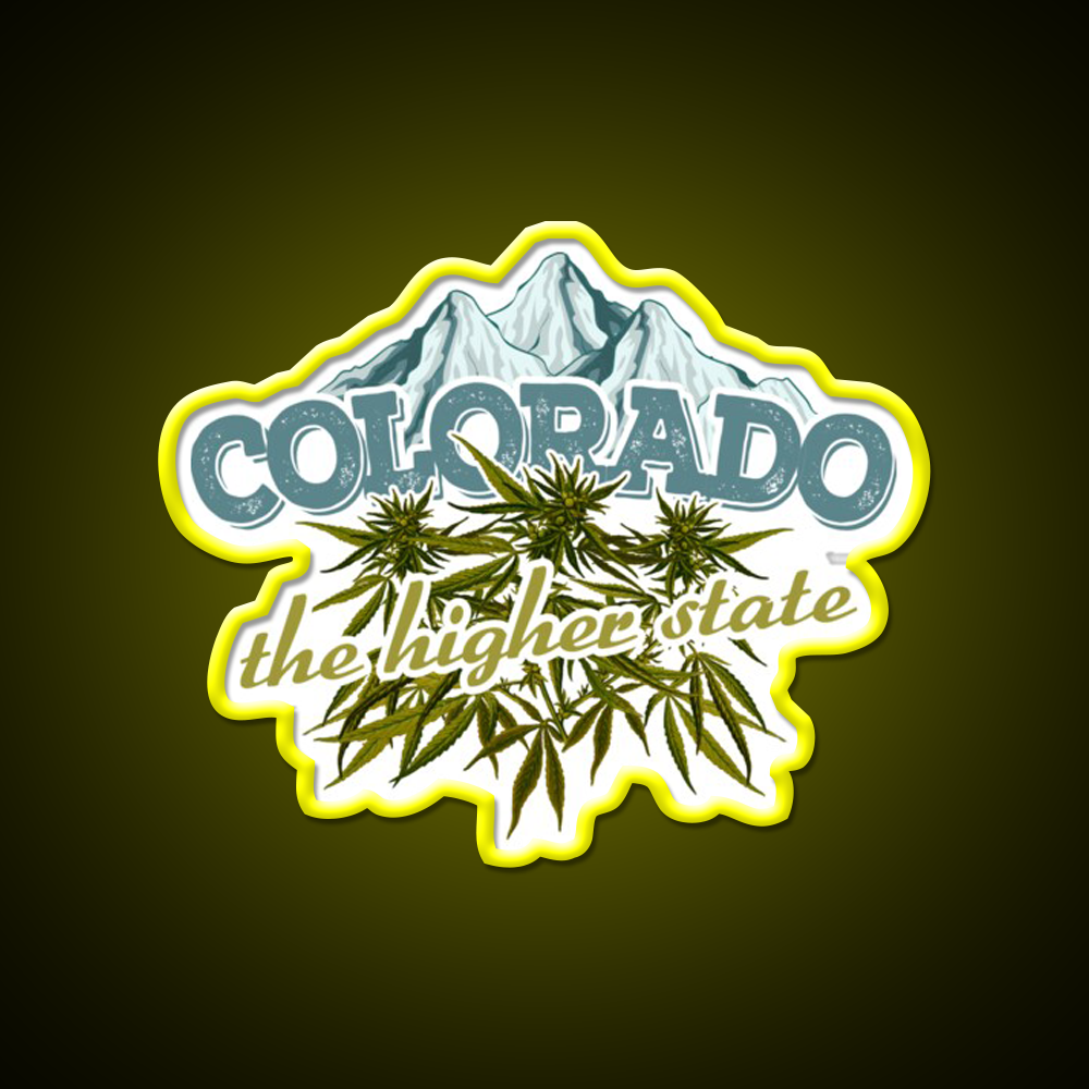 Colorado The Higher State Hemp Inspired Green Leaf Led Neon Sign Rgb Color - LED neon sign view 7
