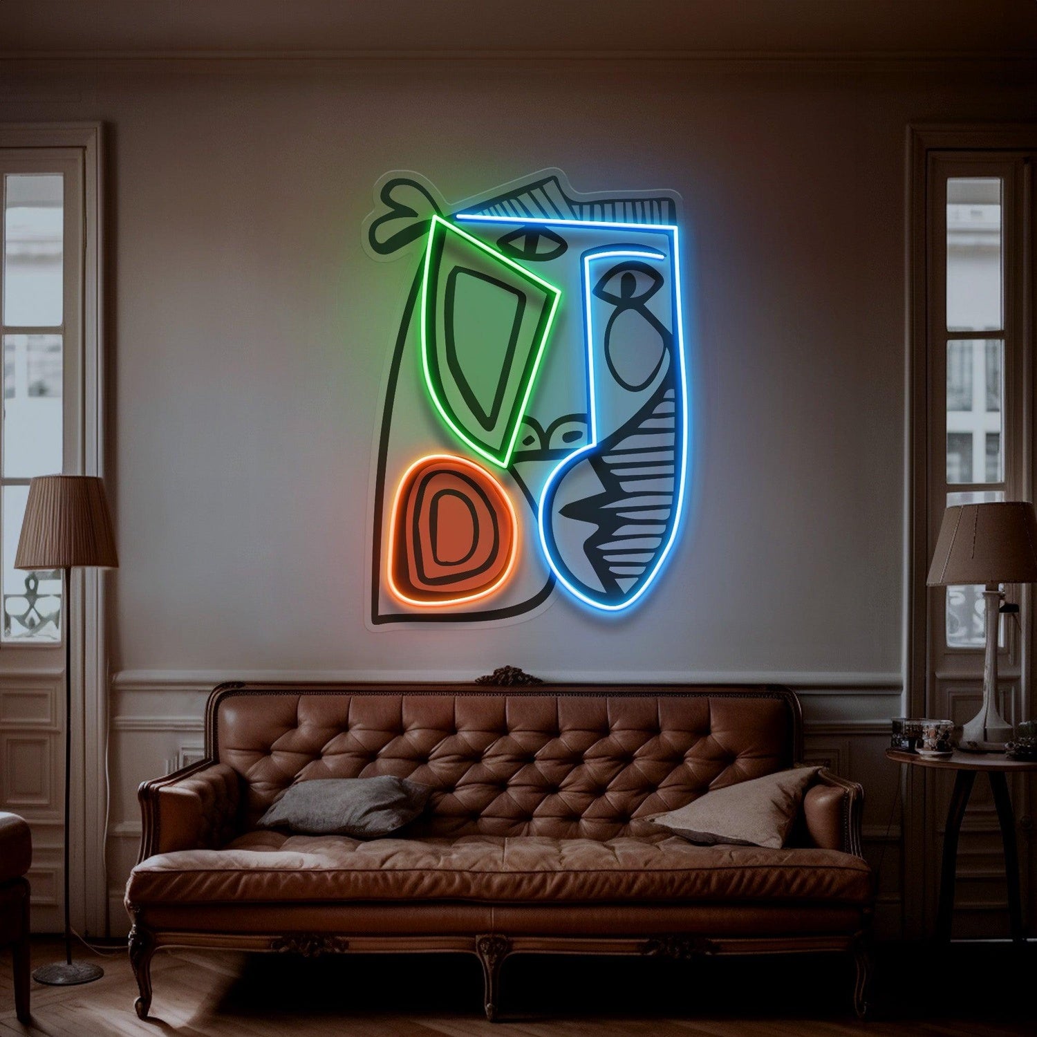 Colorful Abstract Shapes Uv Printed Led Neon Sign For Artistic Indoor Wall Decor | Shineneon