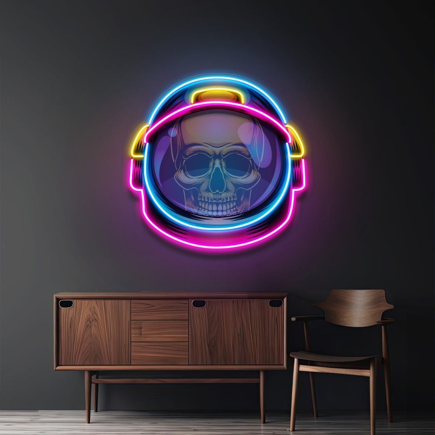Colorful Astronaut Skull Acrylic Artwork Led Neon Sign | Shineneon