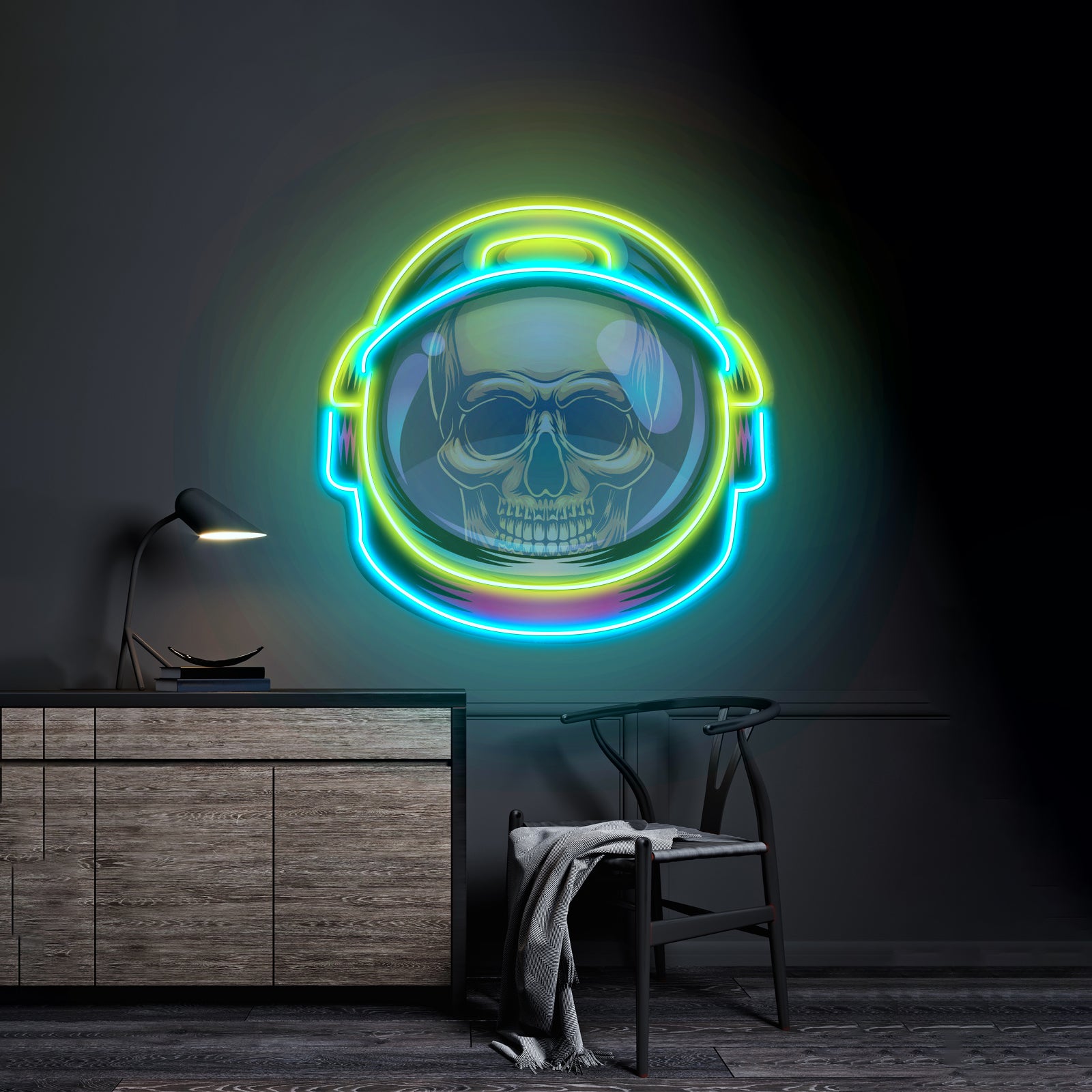 Colorful Astronaut Skull Led Neon Sign Light Custom Led Signs