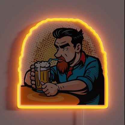Colorful Beer Drinker Rgb Led Neon Sign - Shineneon