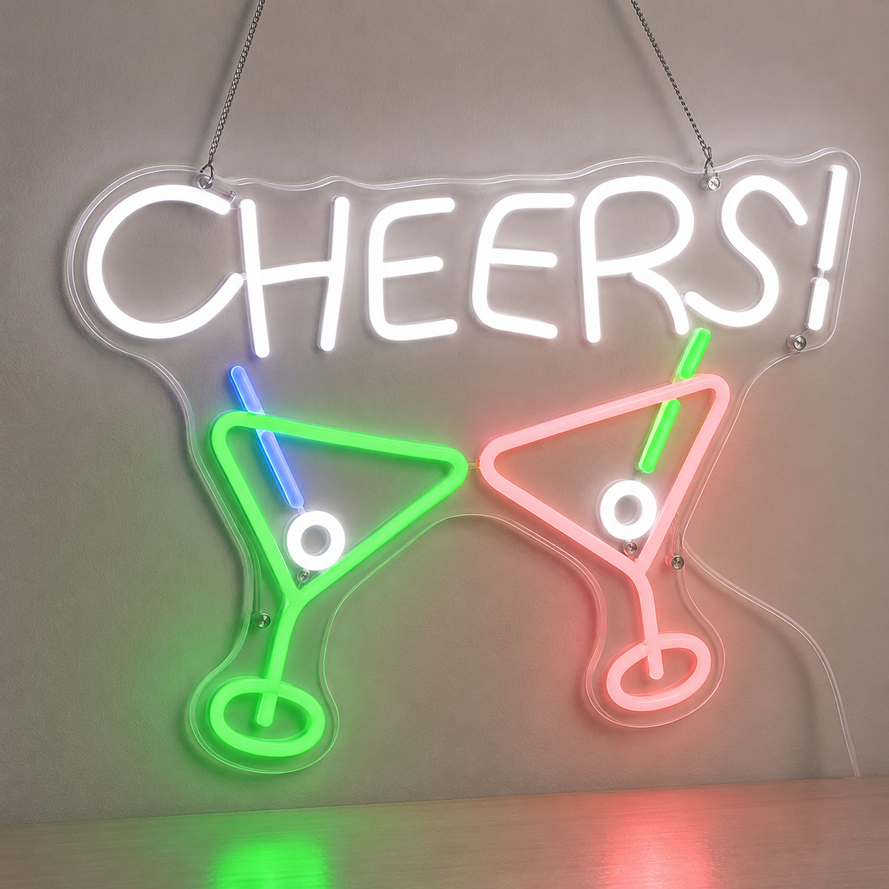 Colorful Cheers Bar Drink LED Neon Sign main product image