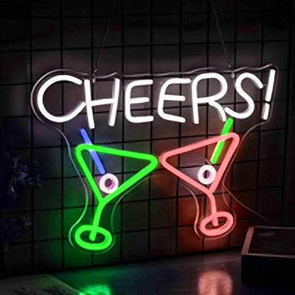Colorful Cheers Bar Drink Neon Sign | Shineneon