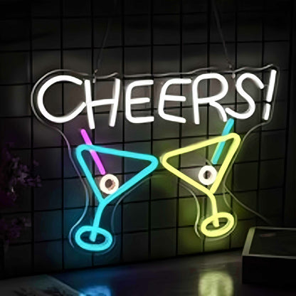 Colorful Cheers Bar Drink Neon Sign | Shineneon