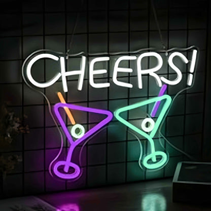 Colorful Cheers Bar Drink Neon Sign | Shineneon