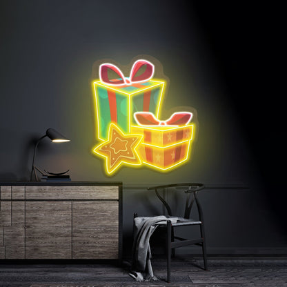 Colorful Christmas Gifts Led Neon Artwork For Sale For Sale - Shineneon