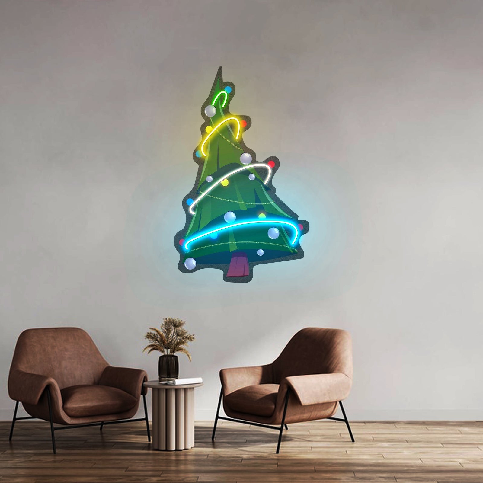 Colorful Christmas Tree Led Neon Acrylic Artwork For Sale - Shineneon