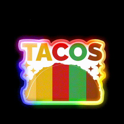 Colorful Cute Taco Led Neon Sign Mexican Food Sign Rgb Color - LED neon sign close-up detail