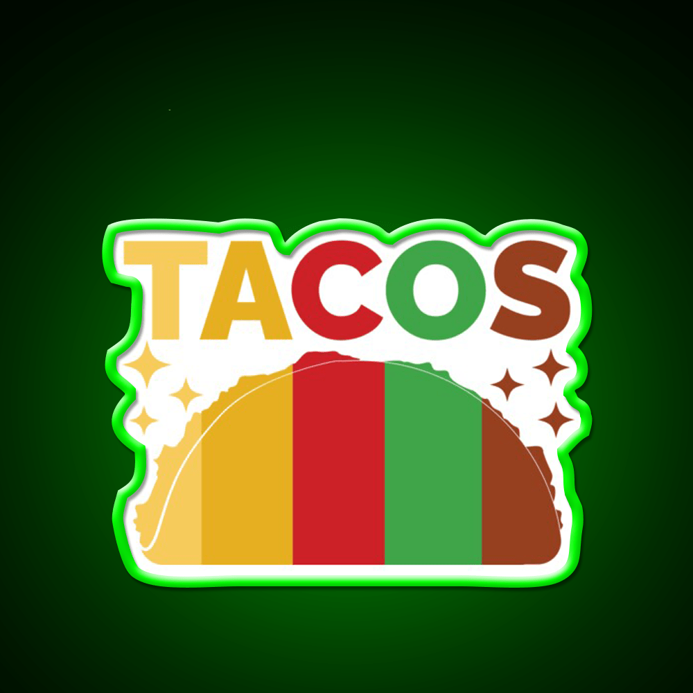 Colorful Cute Taco Led Neon Sign Mexican Food Sign Rgb Color - Shineneon