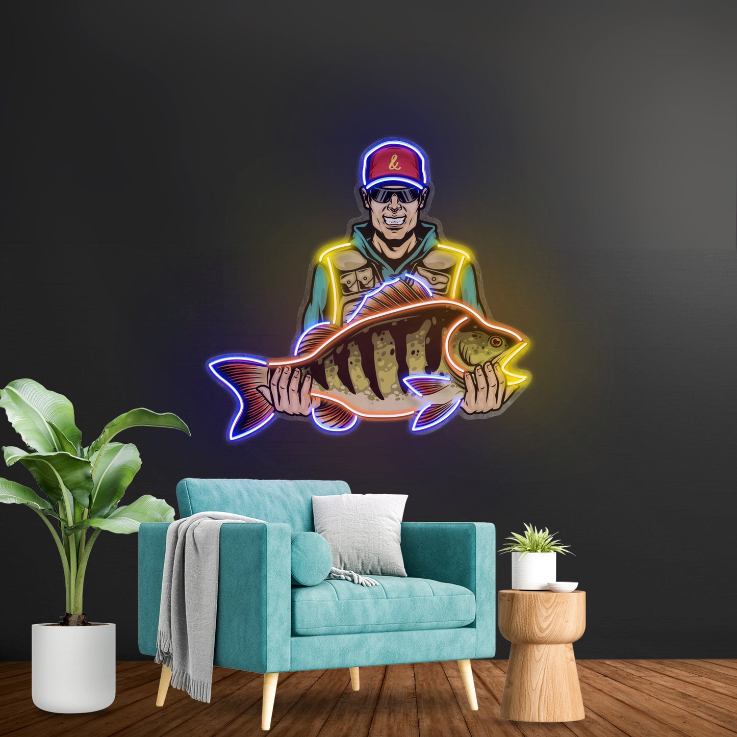 Colorful Fishing Led Neon Sign Light Custom Led Signs