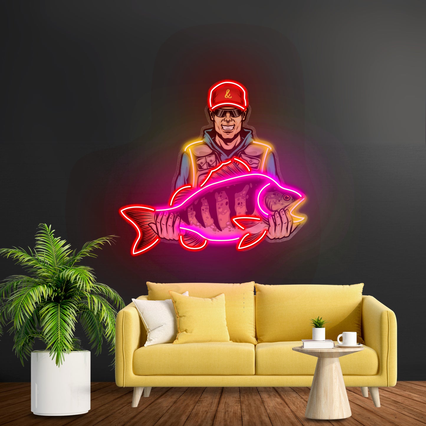 Colorful Fishing Led Neon Sign Light Custom Led Signs