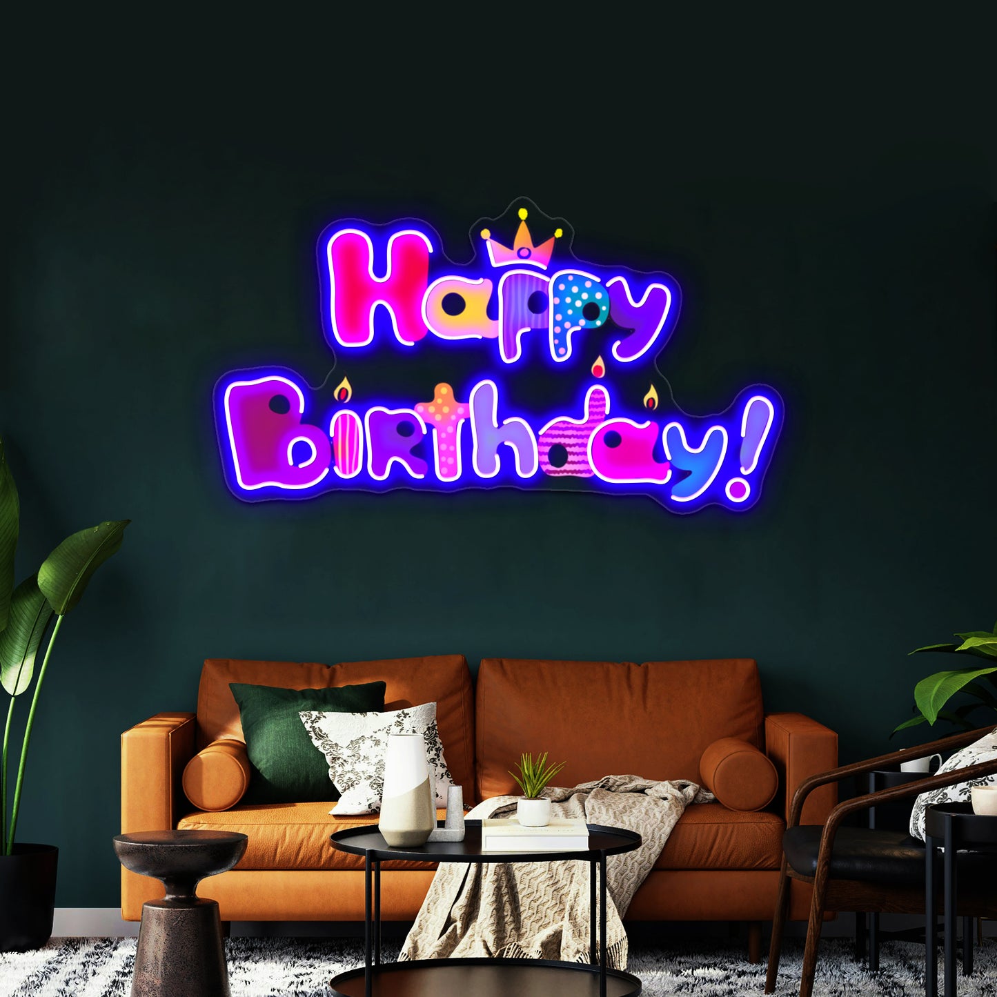 Colorful Happy Birthday Wall Artwork Neon Signs