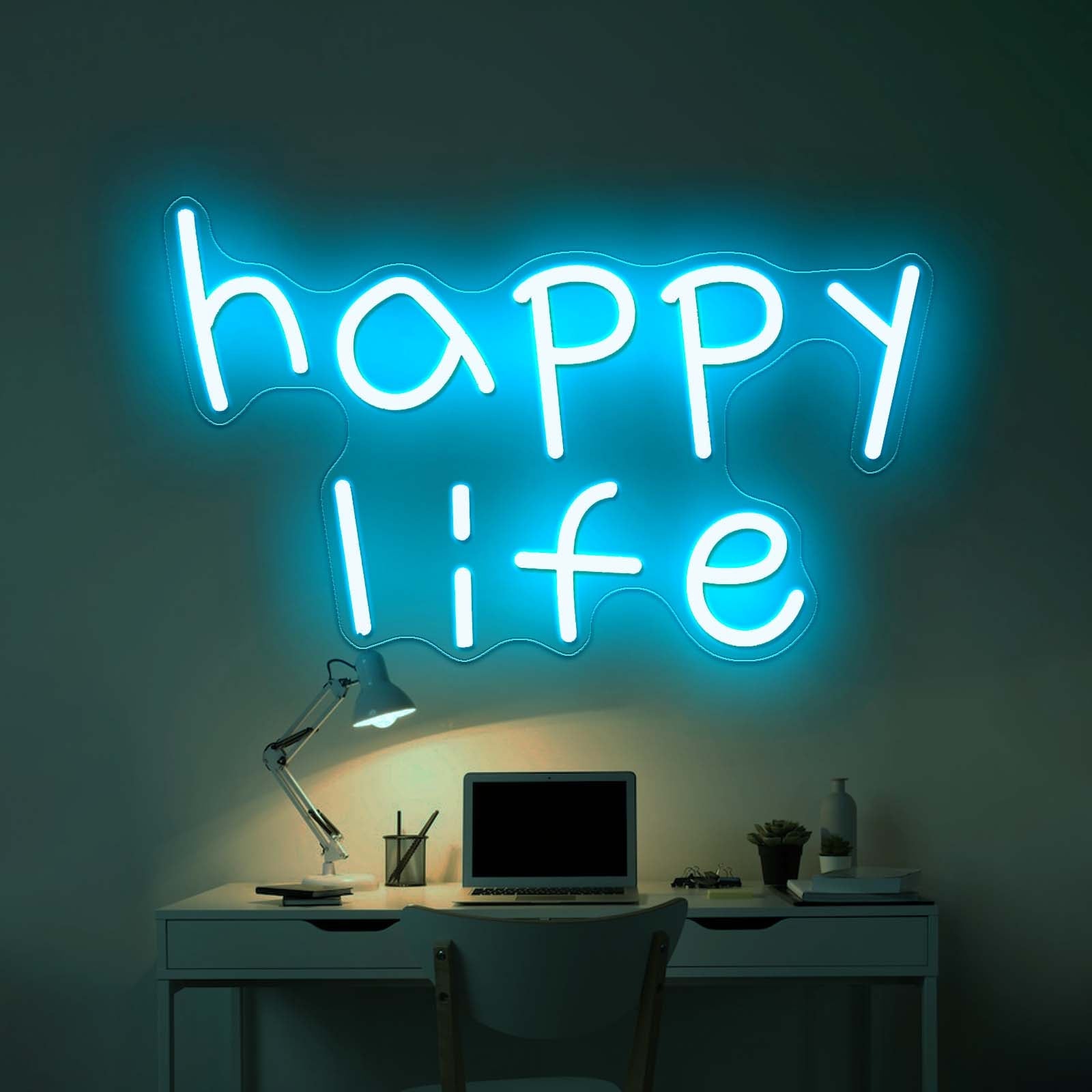 Colorful Happy Life Led Neon Signs For Wall Decor - Shineneon