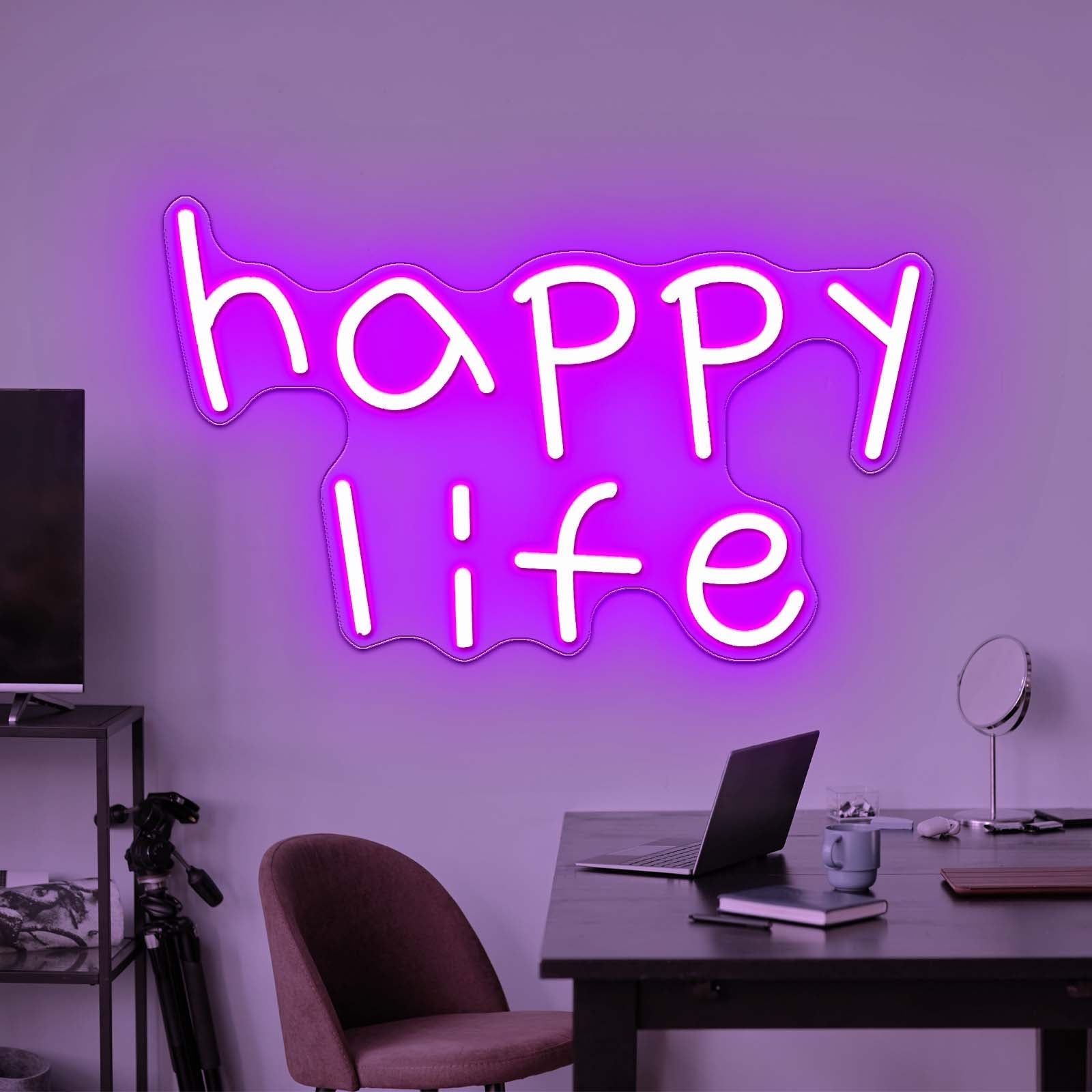Colorful Happy Life Led Neon Signs For Wall Decor - Shineneon