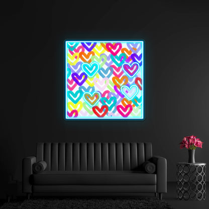 Colorful Heart Abstract Wall Artwork Neon Signs