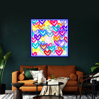 Colorful Heart Abstract Wall Artwork Neon Signs