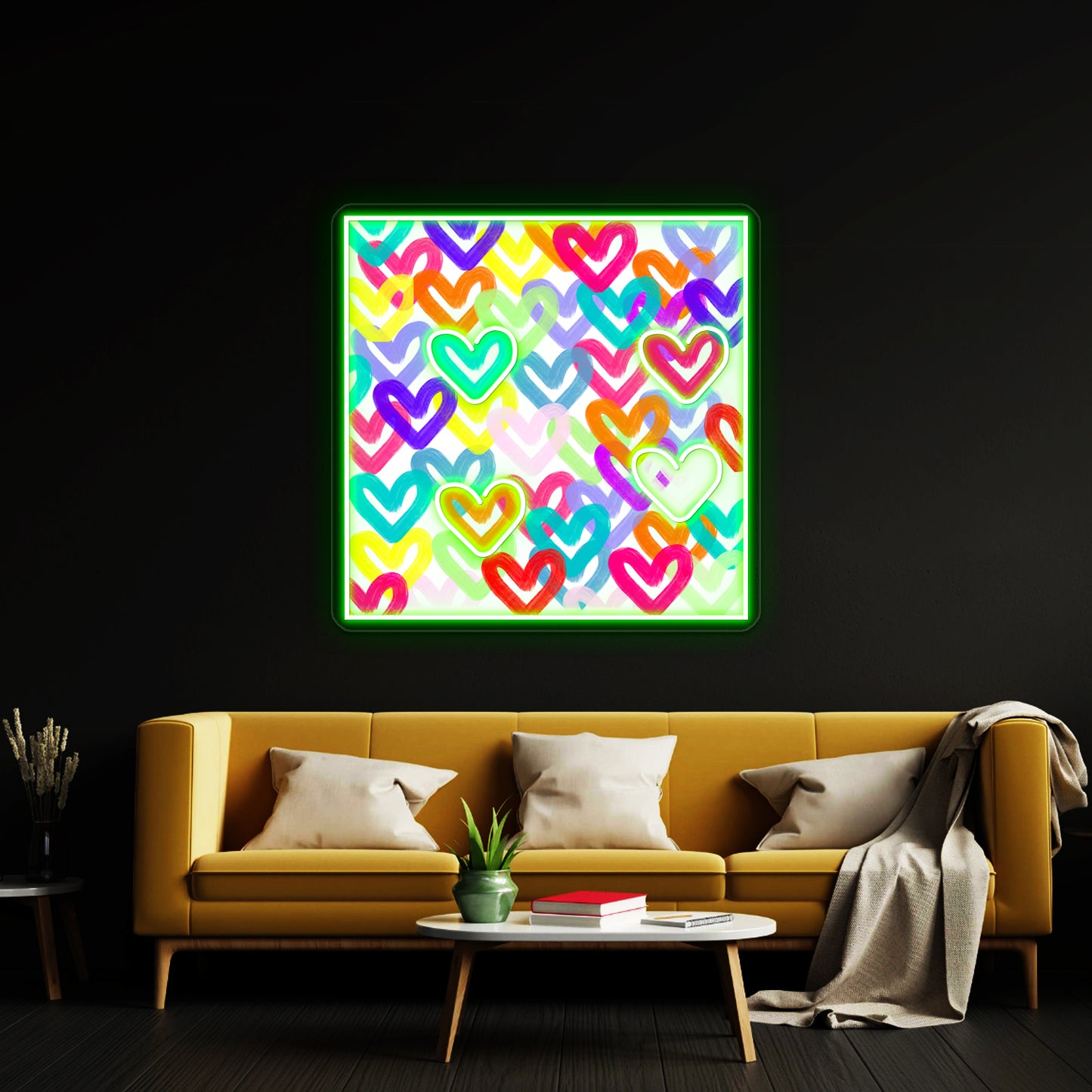 Colorful Heart Abstract Wall Artwork Neon Signs