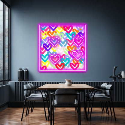 Colorful Heart Abstract Wall Artwork Neon Signs