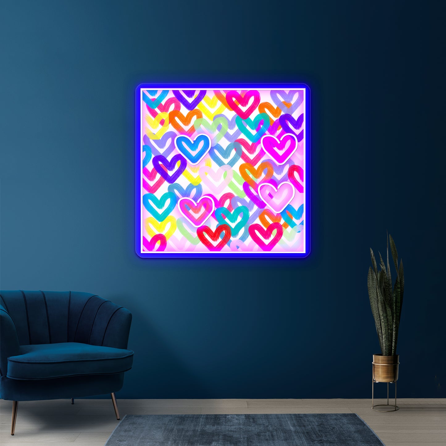 Colorful Heart Abstract Wall Artwork Neon Signs