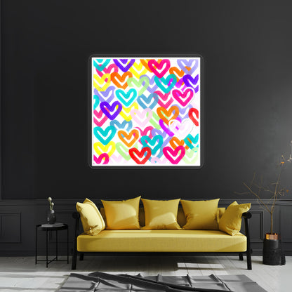 Colorful Heart Abstract Wall Artwork Neon Signs