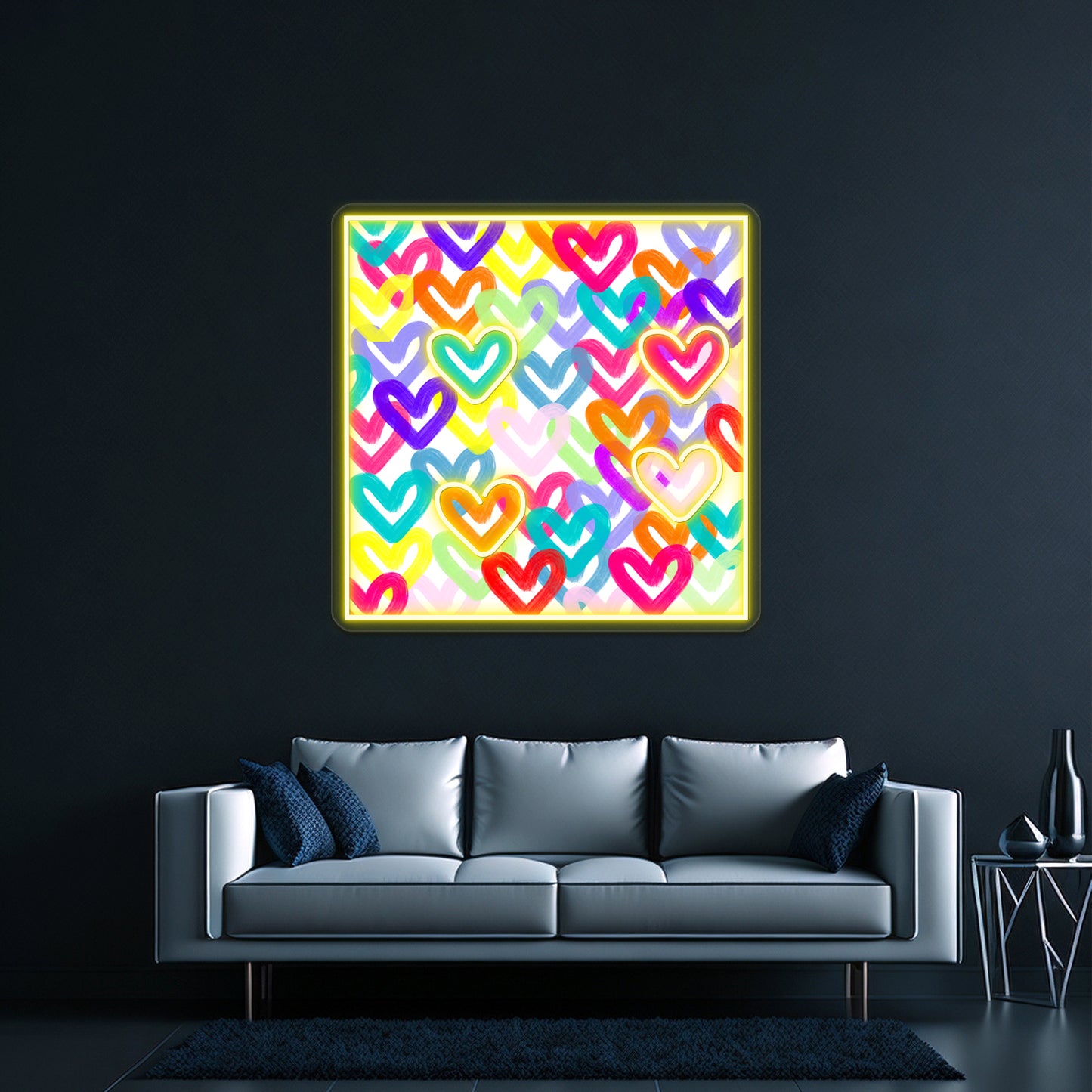 Colorful Heart Abstract Wall Artwork Neon Signs