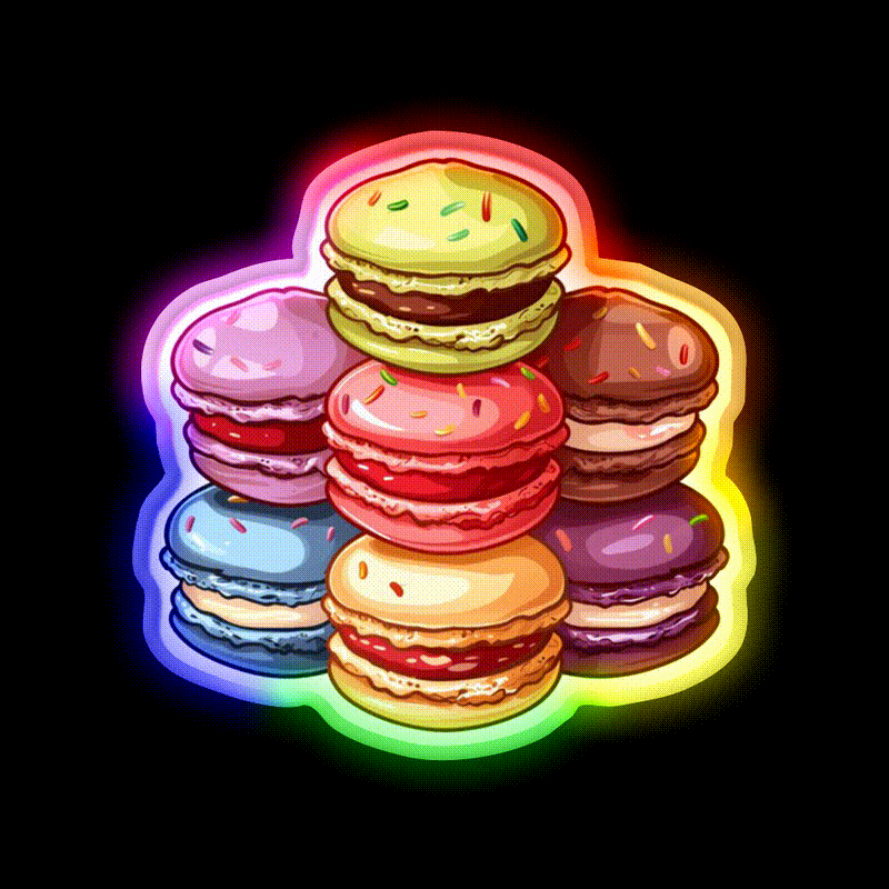 Colorful Macaroons Fast Food Led Neon Sign For Burger Place Rgb Color