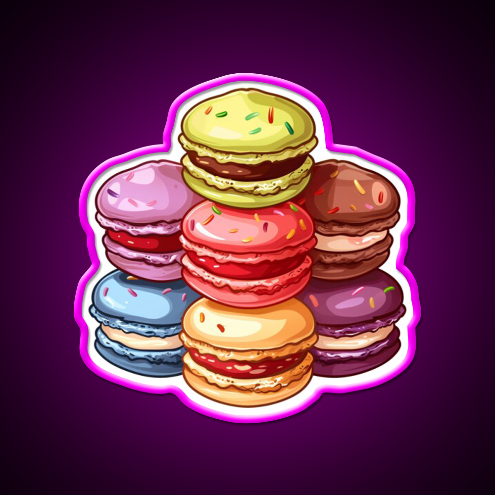 Colorful Macaroons Fast Food Led Neon Sign For Burger Place Rgb Color