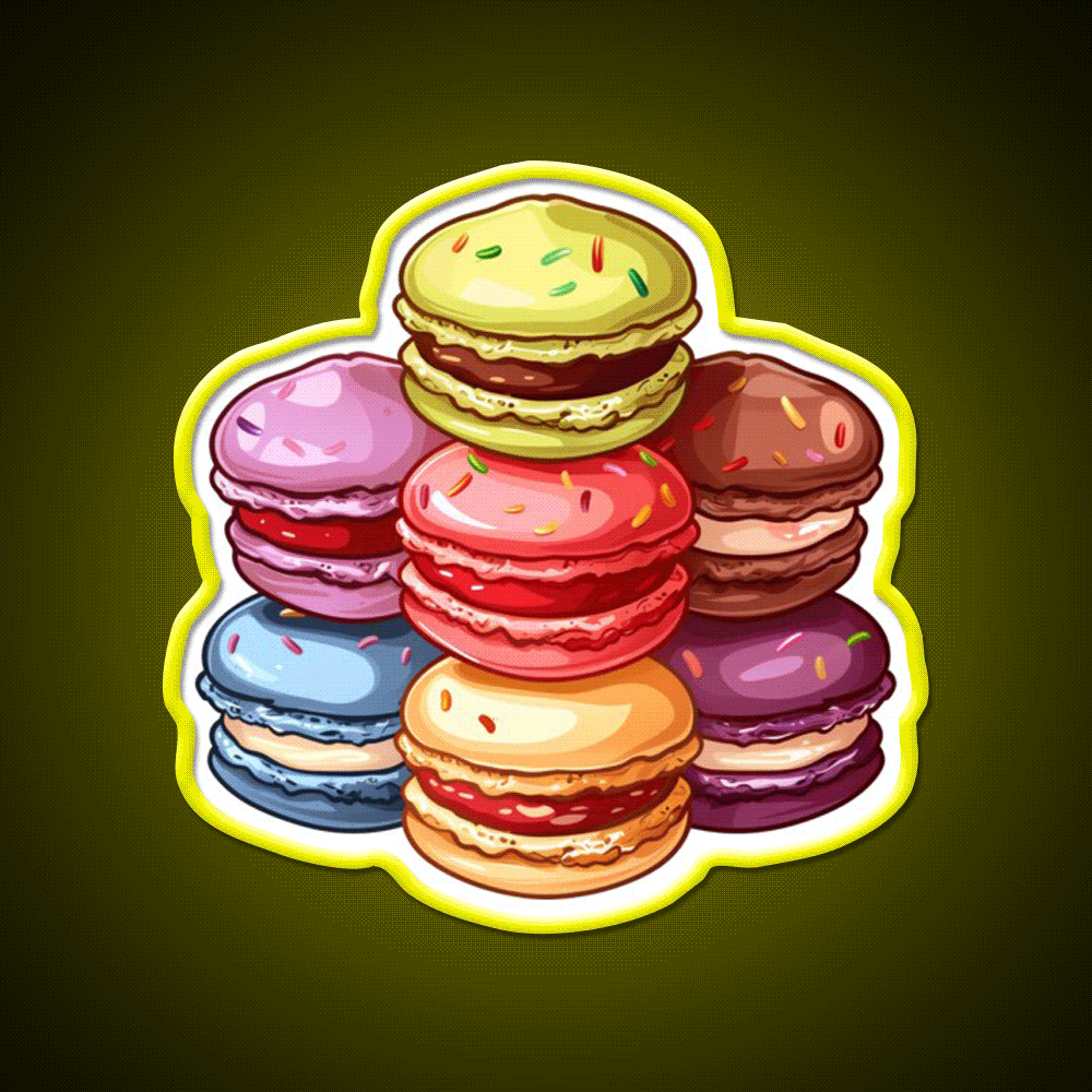 Colorful Macaroons Fast Food Led Neon Sign For Burger Place Rgb Color