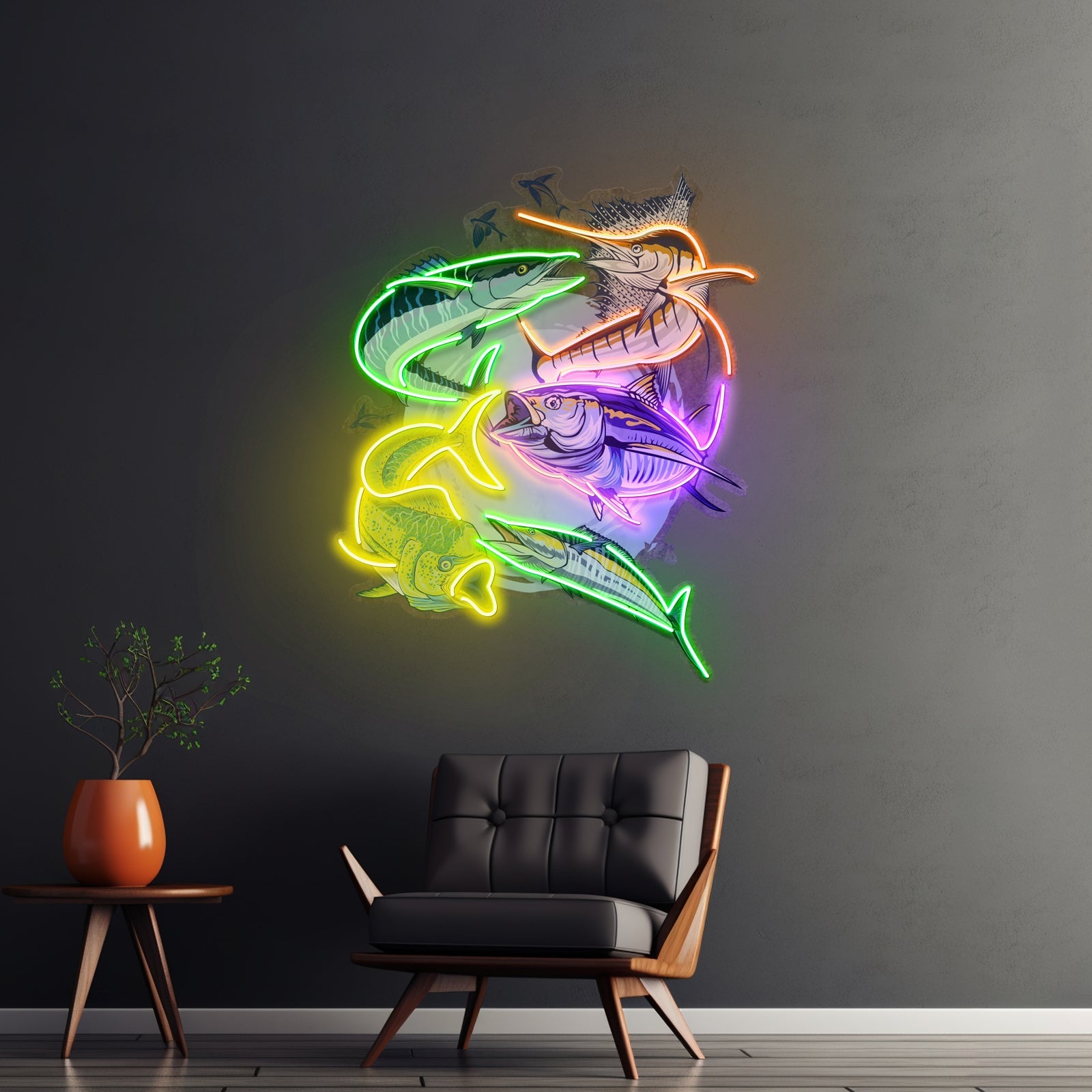 Colorful Ocean Fishing Led Neon Sign Light Custom Led Signs - Shineneon
