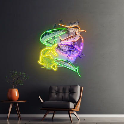 Colorful Ocean Fishing Led Neon Sign Light Custom Led Signs - Shineneon