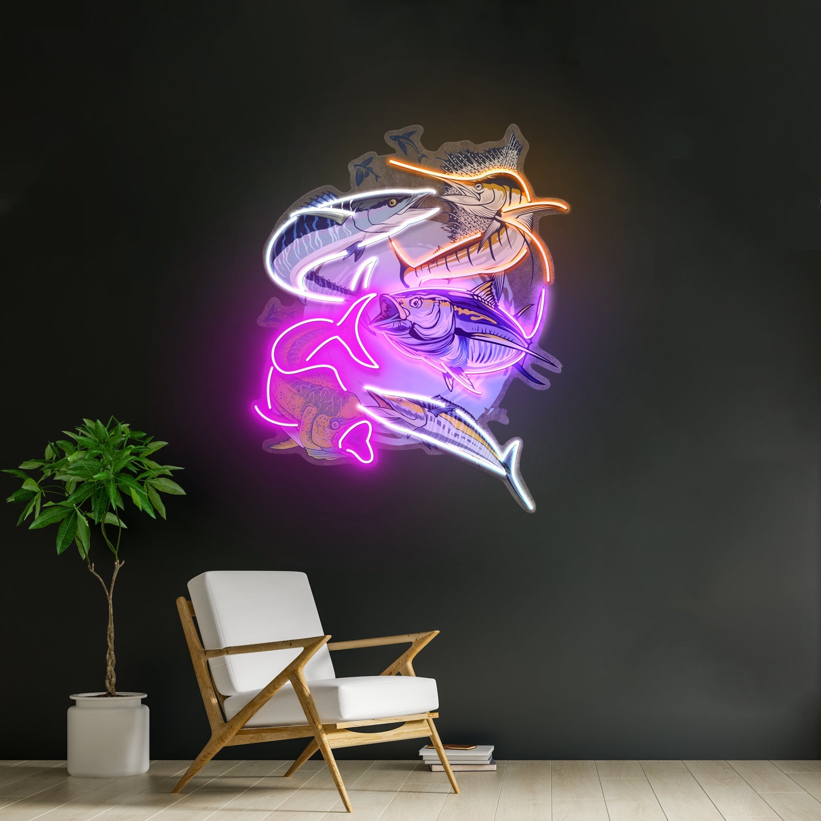 Colorful Ocean Fishing Led Neon Sign Light Custom Led Signs - Shineneon