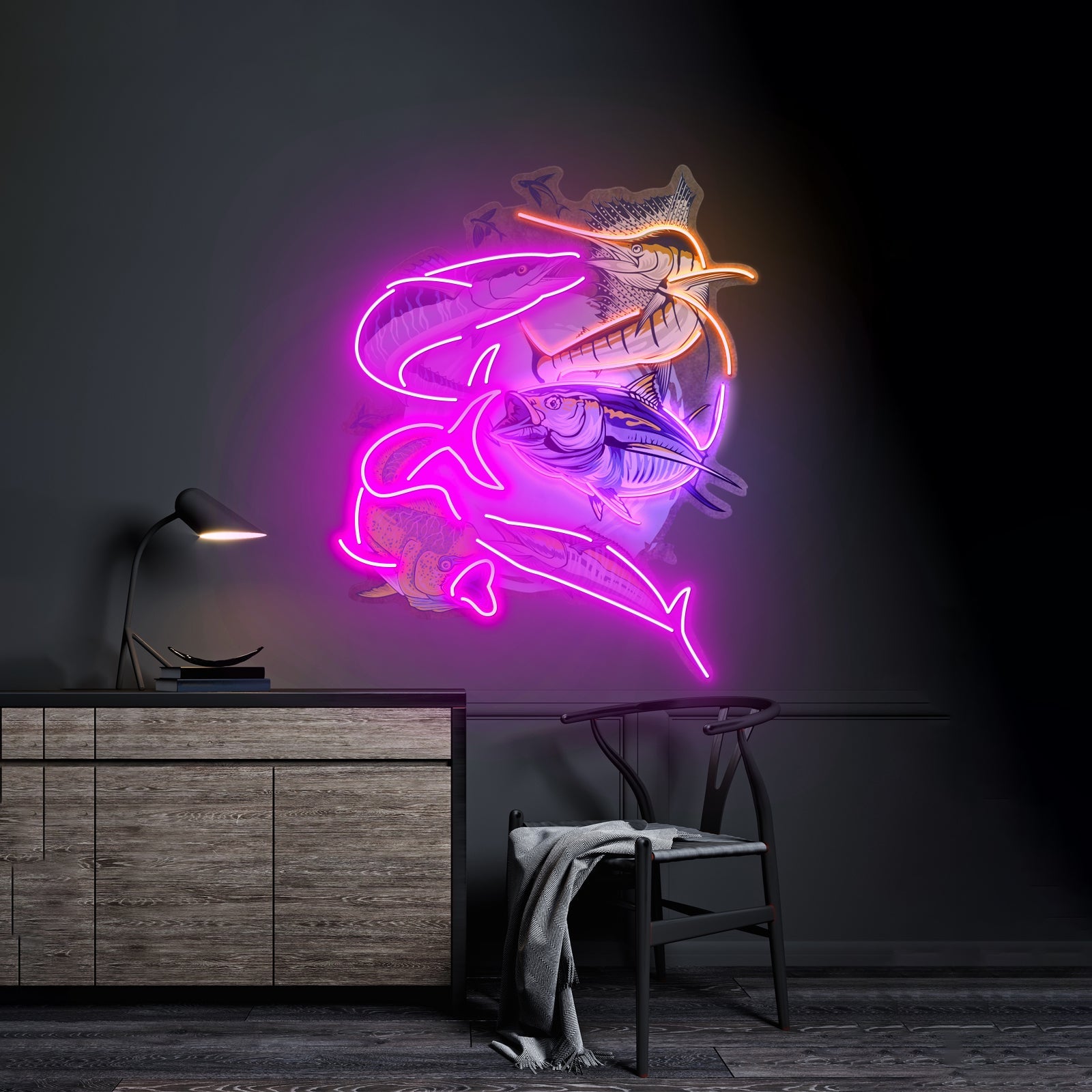 Colorful Ocean Fishing Led Neon Sign Light Custom Led Signs - Shineneon