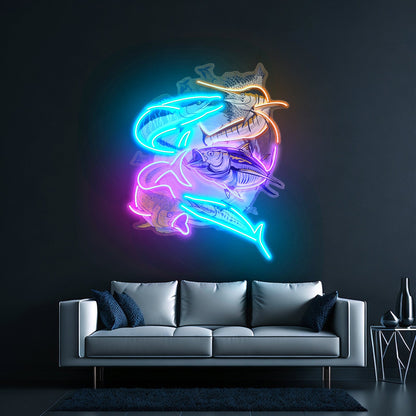 Colorful Ocean Fishing Led Neon Sign Light Custom Led Signs - Shineneon