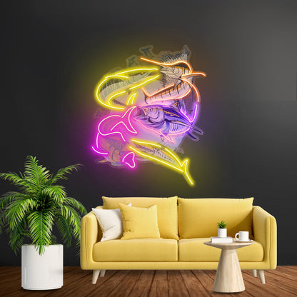 Colorful Ocean Fishing Led Neon Sign Light Custom Led Signs - Shineneon