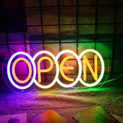 Colorful Open Neon Sign | Shineneon